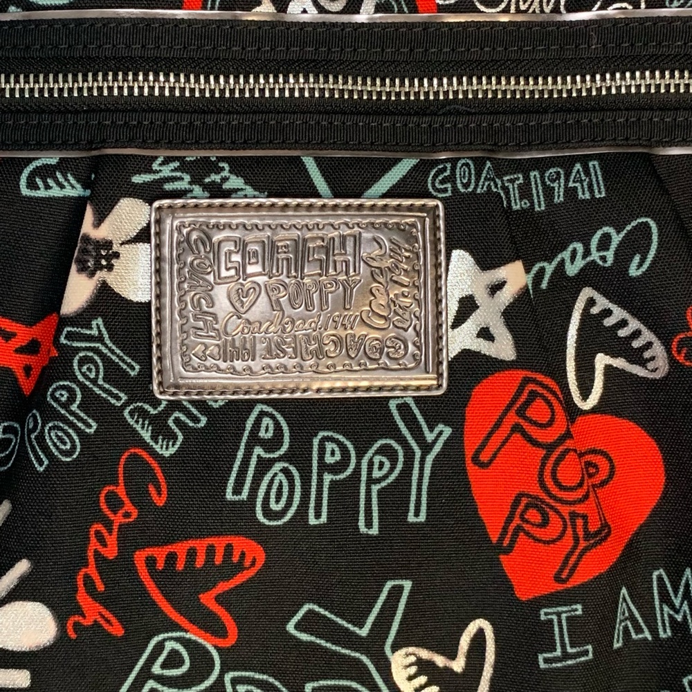 Coach Graffiti Poppy C Glam Shoulder Bag with Large Hearts